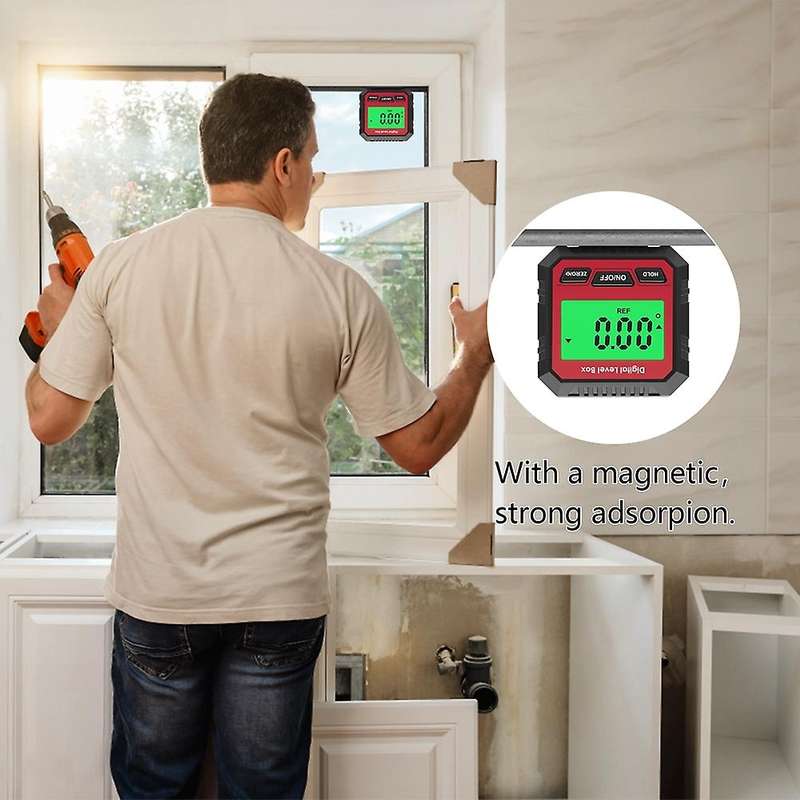Digital Protractor Inclinometer Level Meter Goniometer Measuring-red