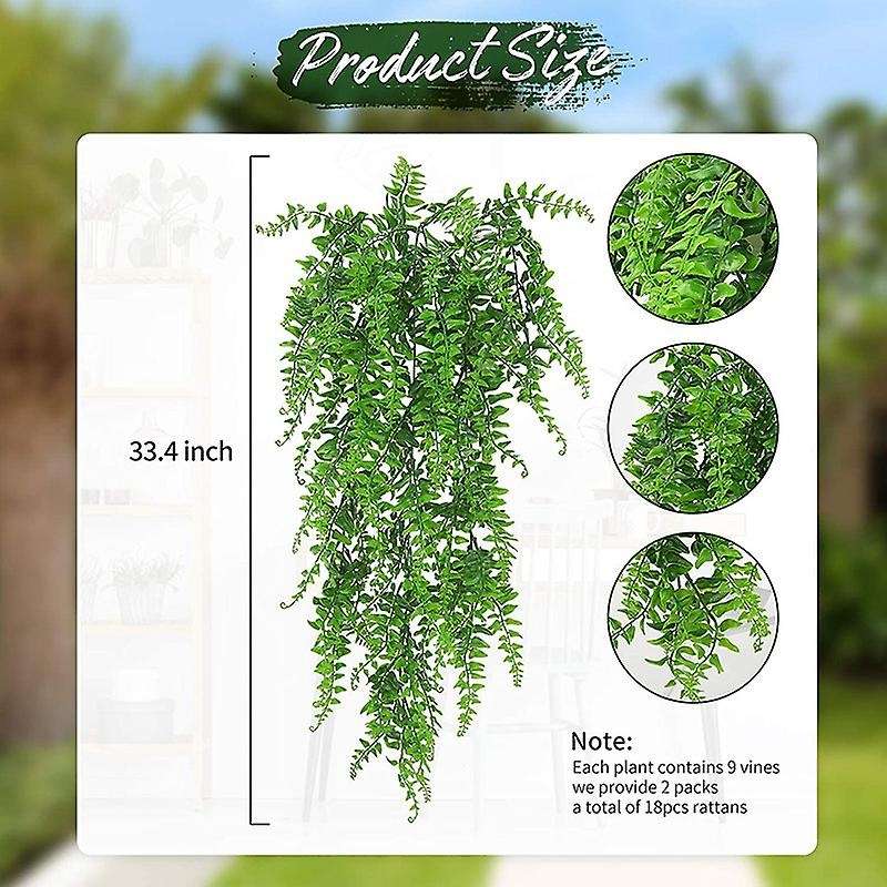 2 Pack Artificial Hanging Plants Fake Ivy Leaves Wall Decoration