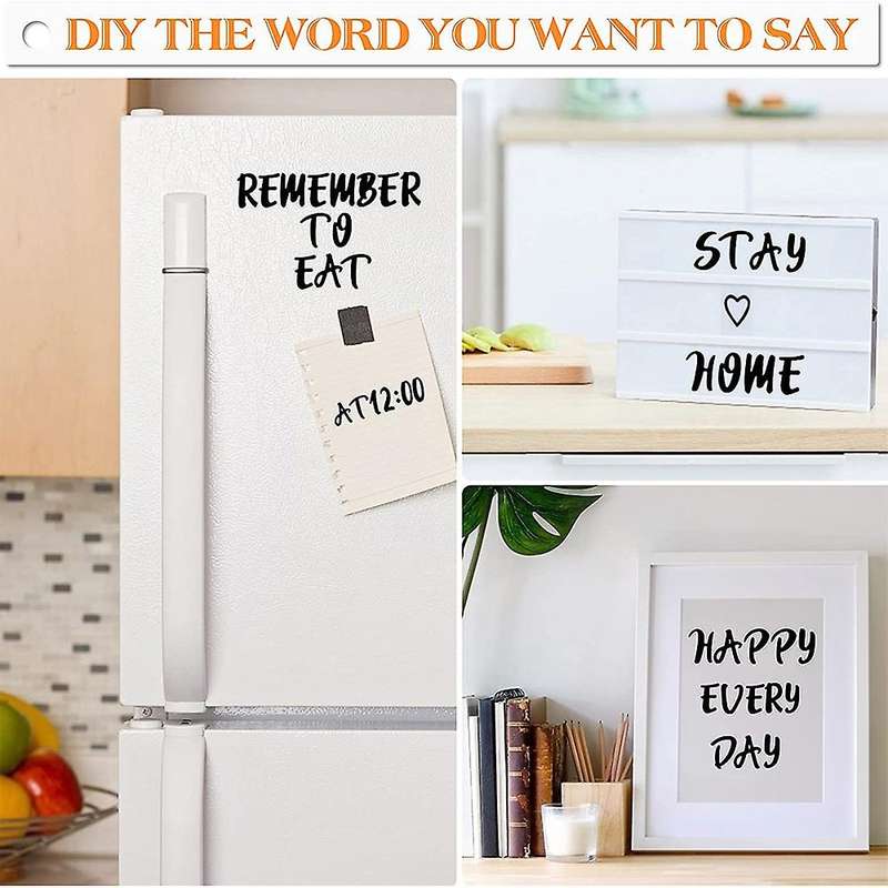 1080 Pcs 15 Sheets Self Adhesive Vinyl Letter Numbers Stickers Black
