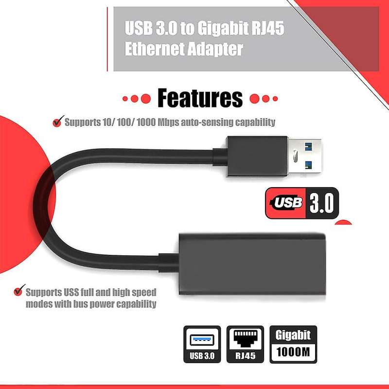 Usb 3.0 Gigabit Ethernet Lan Rj45 1000mbps Network Adapter,white