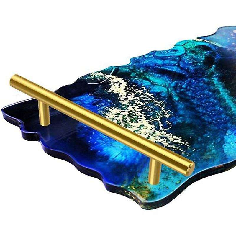 4pcs Gold Resin Tray Molds Handles Tray Handles Stainless Steel