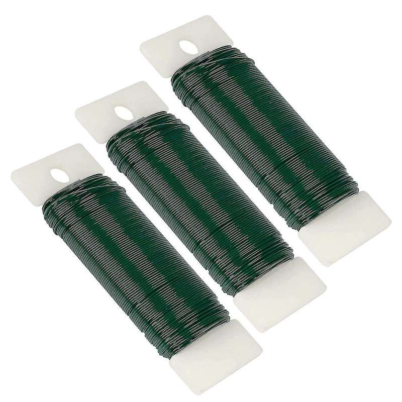3pack 114 Yards 22 Gauge Florist Wire Flexible Paddle Wire for Crafts