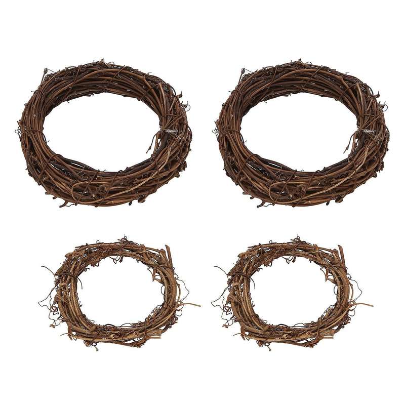 8 Pieces 2 Sizes Natural Grapevine Wreaths Vine Branch Wreath Garland