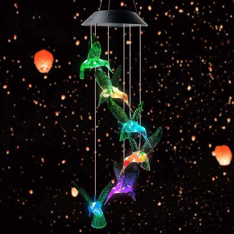 Led Solar Chime Lamp Bird Wind Chime Lamp Pendant Wind Chime