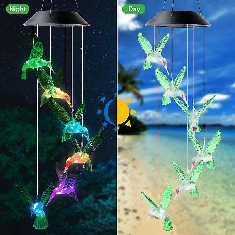 Led Solar Chime Lamp Bird Wind Chime Lamp Pendant Wind Chime