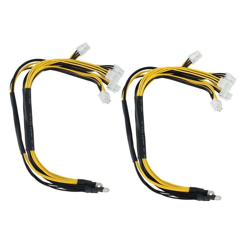 2 Pcs 1200w 1600w Output Wire 6pin Pcie Powers Connector