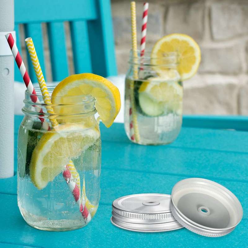20 Pieces Metal Regular Mouth Mason Jar Lids