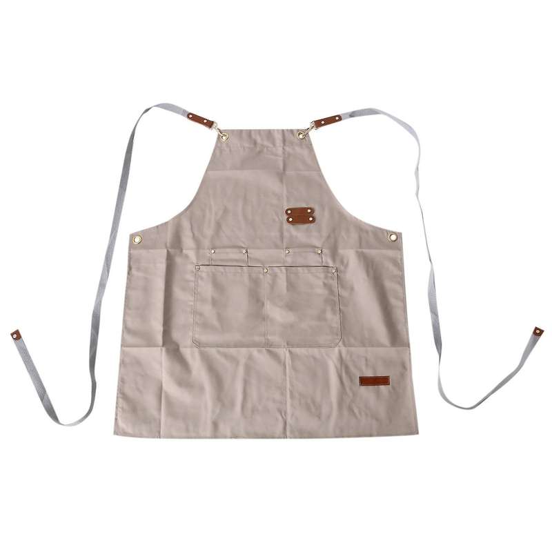 Chef Apron-cross Back Apron for Men Women,cooking Aprons (khaki)