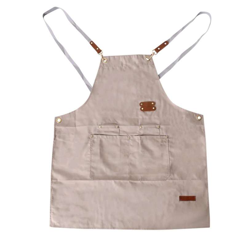 Chef Apron-cross Back Apron for Men Women,cooking Aprons (khaki)