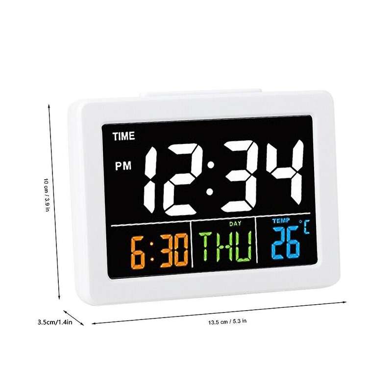 Color Large Screen Desk Alarm Clock with Temperature Date Display