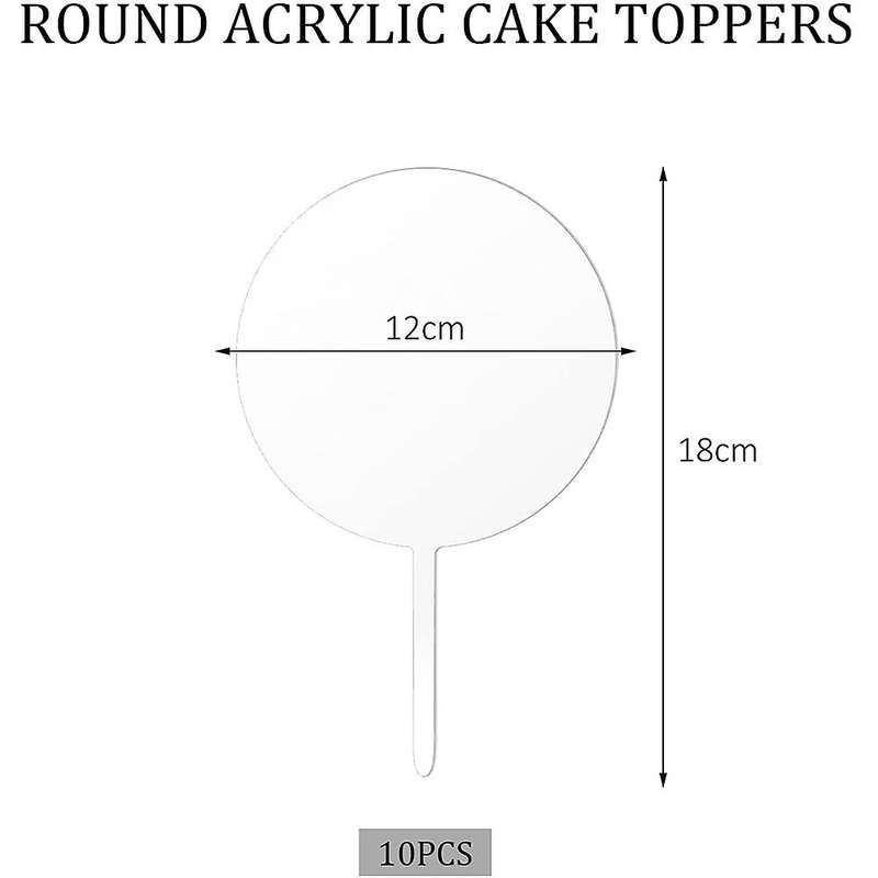 Round Acrylic Cake Toppers Clear Blank Circle Diy Cake Topper Blanks