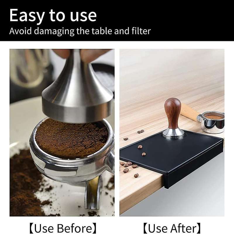 Coffee Tamper Pad with Coffee Cleaning Brush, Coffee Tamper Station