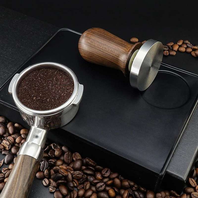 Coffee Tamper Pad with Coffee Cleaning Brush, Coffee Tamper Station