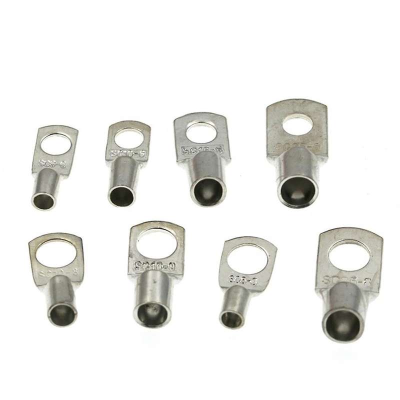 60pcs Bolt Hole Tinned Cable Lugs Terminals Set Sc10-6 Sc16-8 Sc25-8