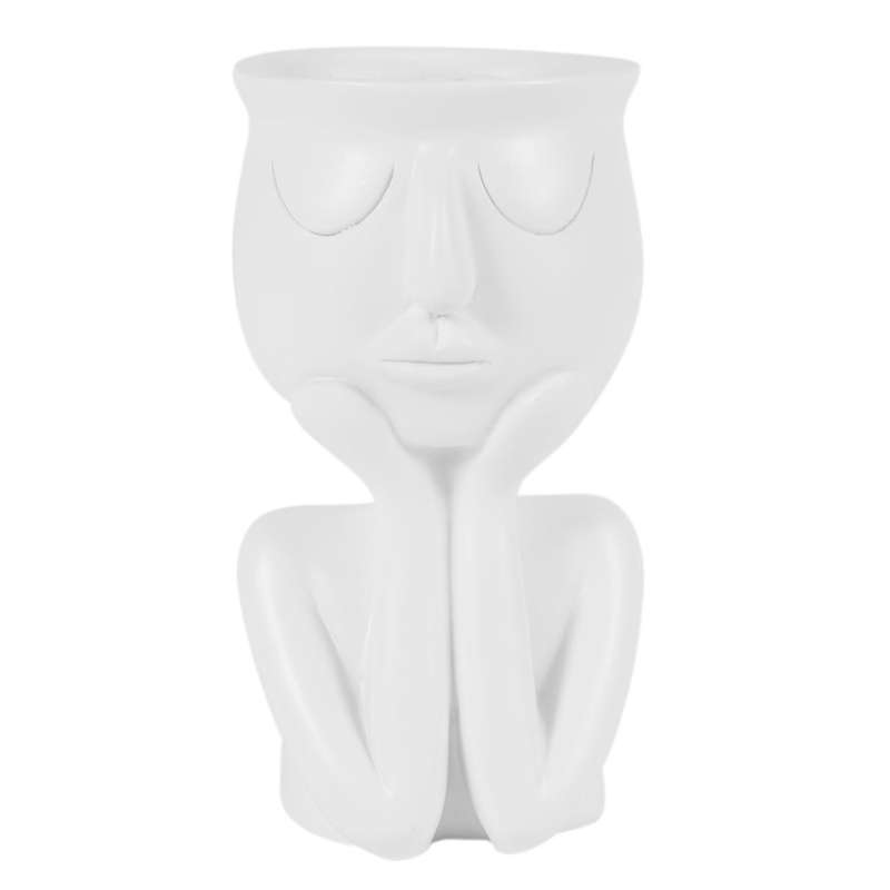 Abstract Human Sculpture Resin Plant Pot, Desktop Plant Container B