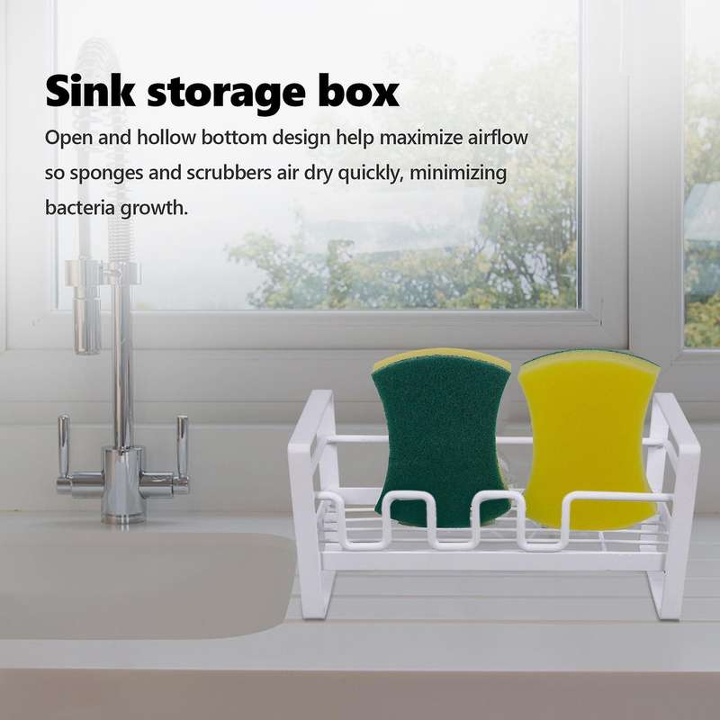 For Kitchen Sink Organizer Holder with Tray, Multifunction(white)