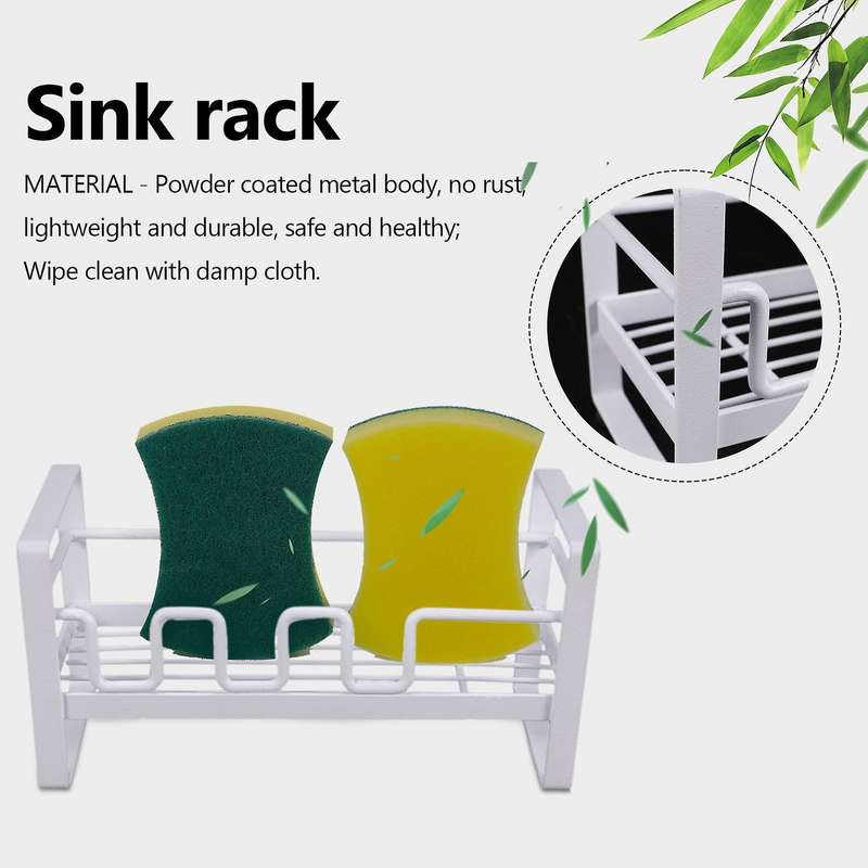 For Kitchen Sink Organizer Holder with Tray, Multifunction(white)