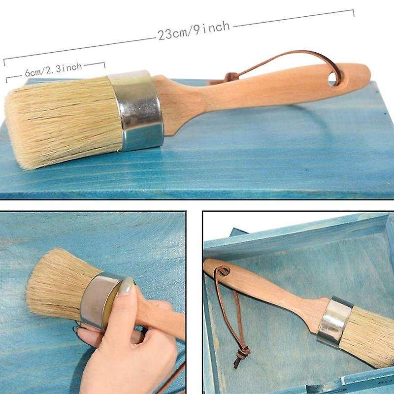 Chalk and Wax Paint Brush Large 2-in-1 Natural Bristles Painting Tool