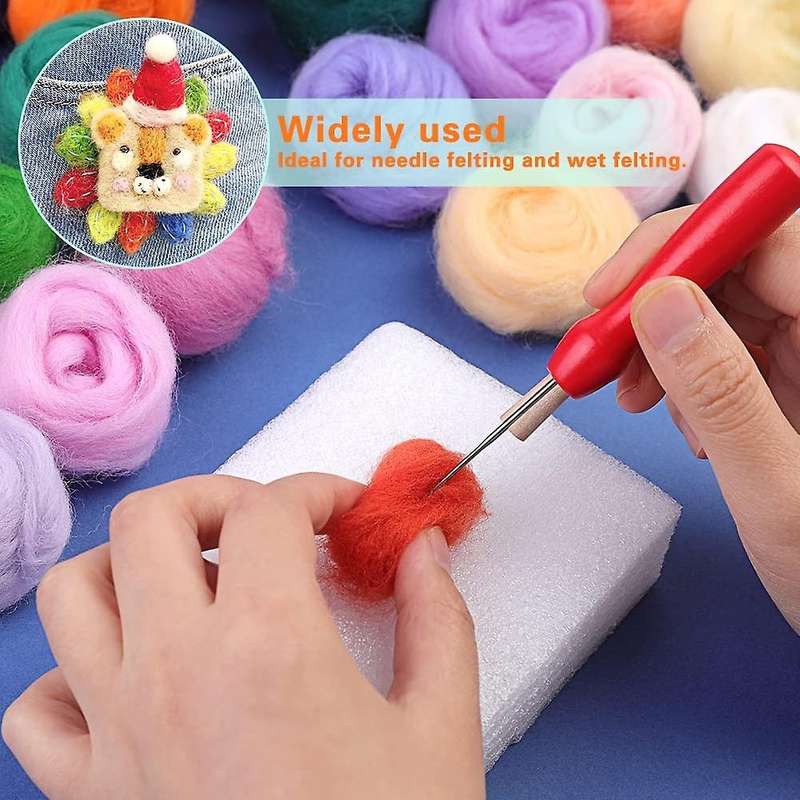 50 Colors Fiber Wool Yarn,for Needle Felting Craft,diy Hand Spinning