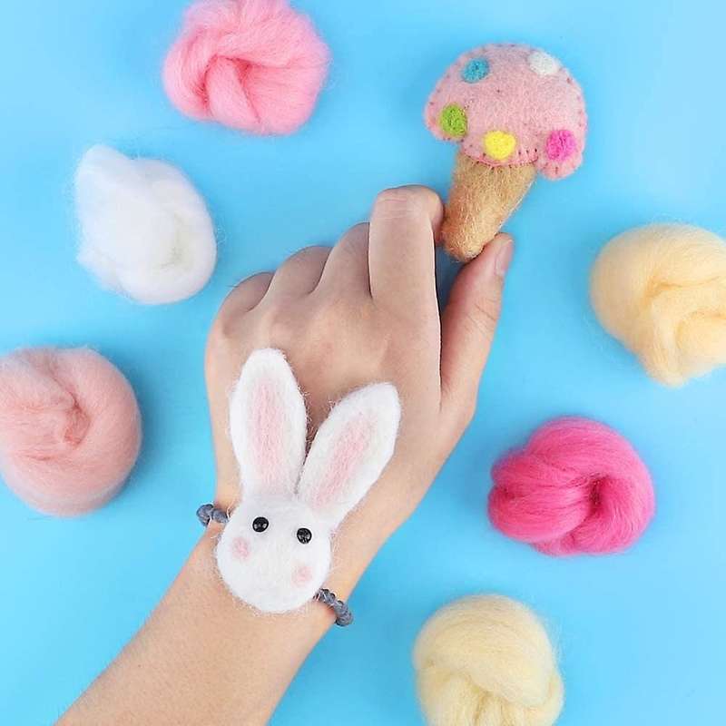 50 Colors Fiber Wool Yarn,for Needle Felting Craft,diy Hand Spinning