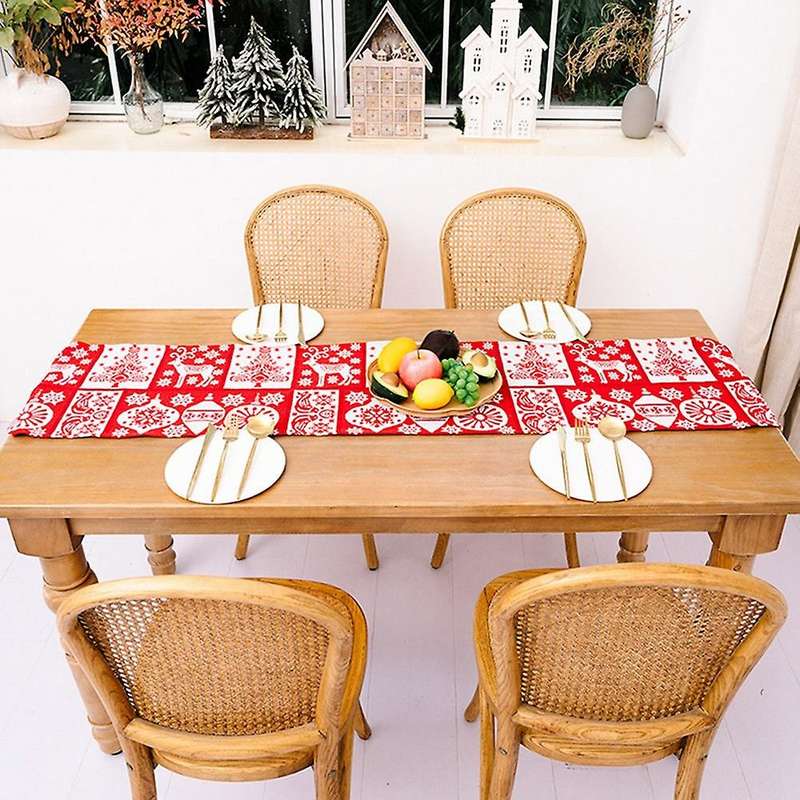 Christmas Table Runner - Holiday Table Runners for Dining Room, H