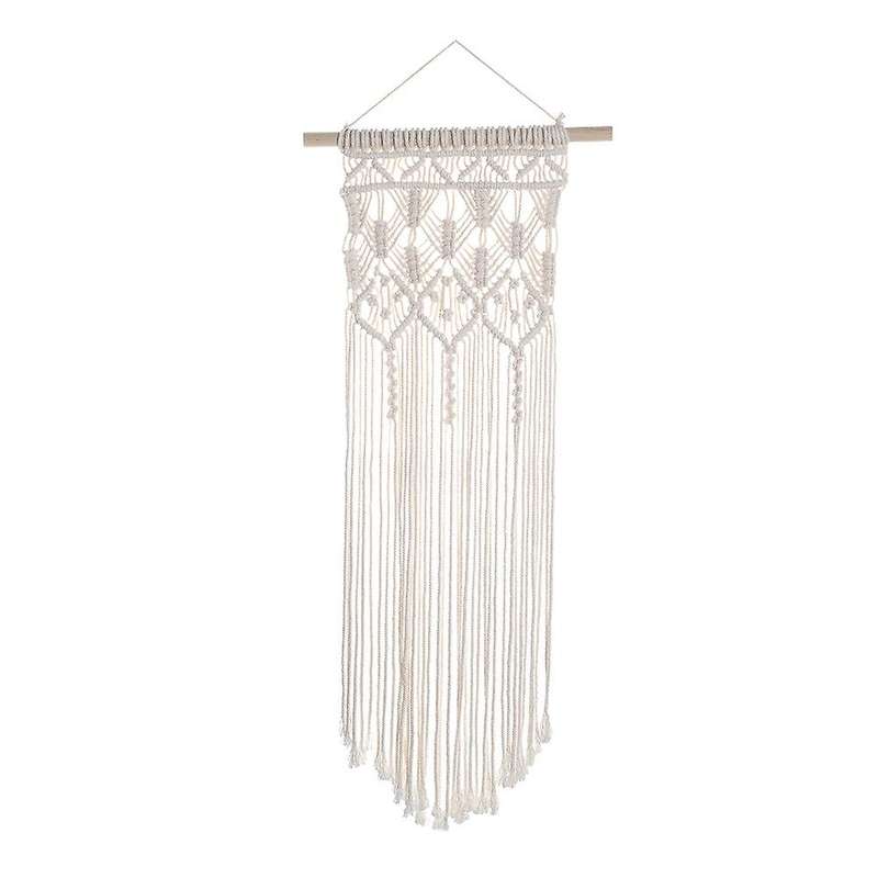 Macrame Wall Hanging Rhombus Geometric Wall Art Hand Knotted Tapestry