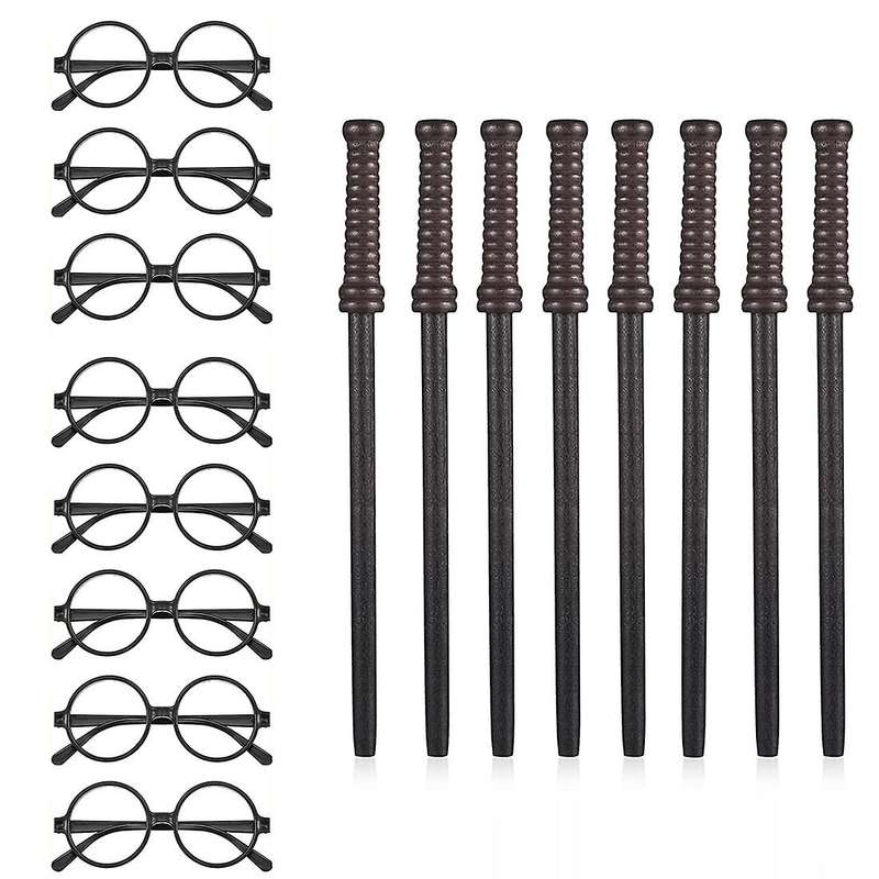 16pcs Wand Pencils and Round Frame Wizard Party Supplies