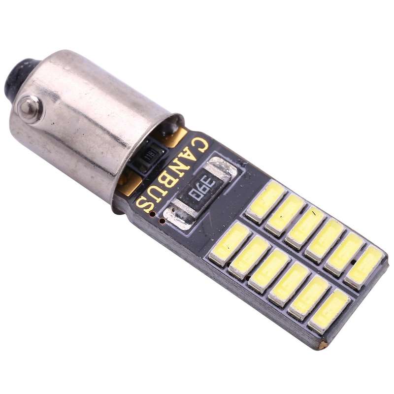 8pcs Canbus Car Bulb Free Error Ba9s T4w H6w Led White 4014 24smd