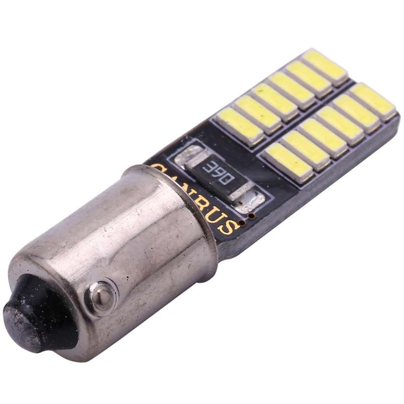 8pcs Canbus Car Bulb Free Error Ba9s T4w H6w Led White 4014 24smd