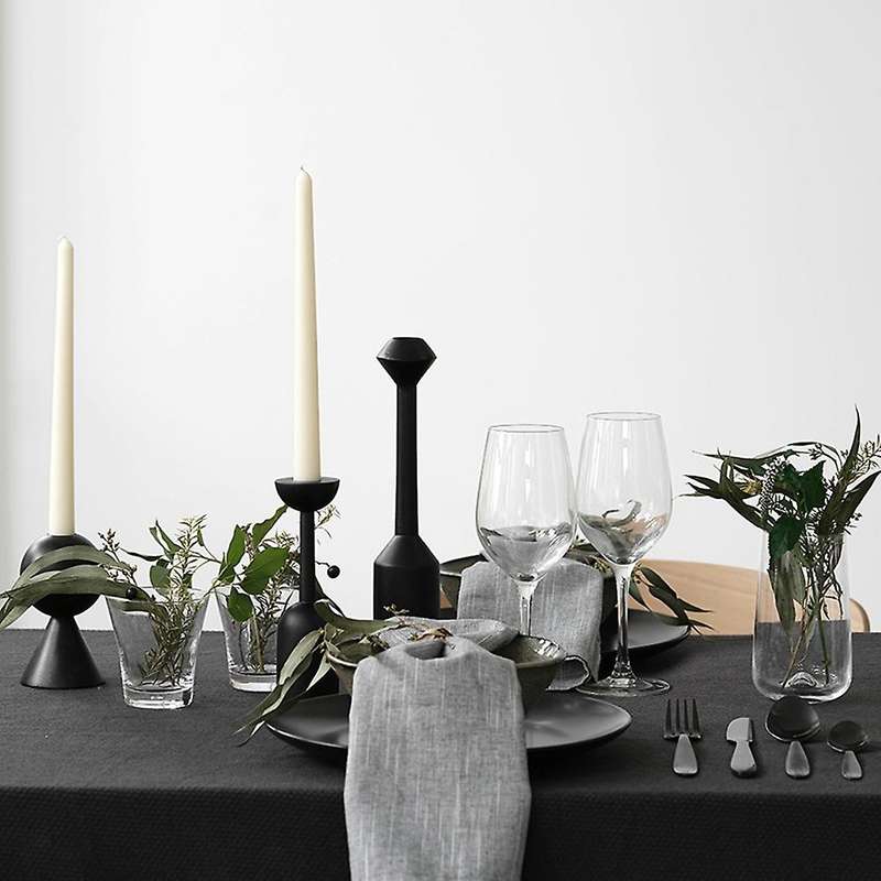 Wooden Candle Holder Black Simple Modern Creative Art Candlestick,c