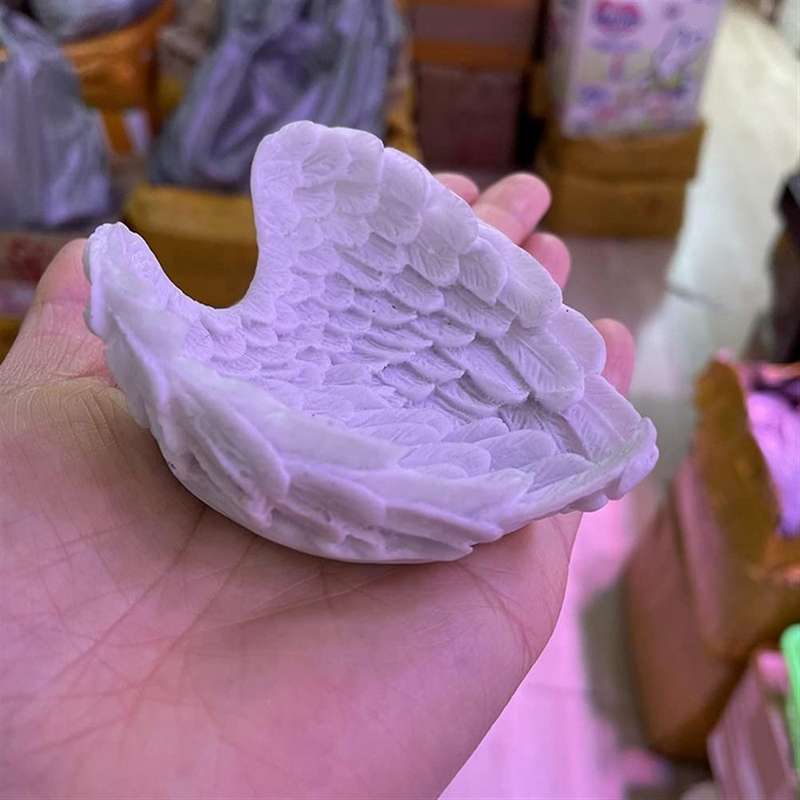 Resin Crystal Ball Base Feather Wing Crafts Ornaments Basket Silver