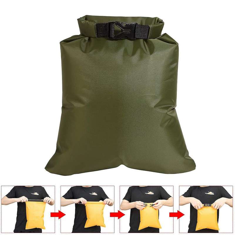 Waterproof Dry Sacks Lightweight Outdoor Dry Bags 5 Pack Green