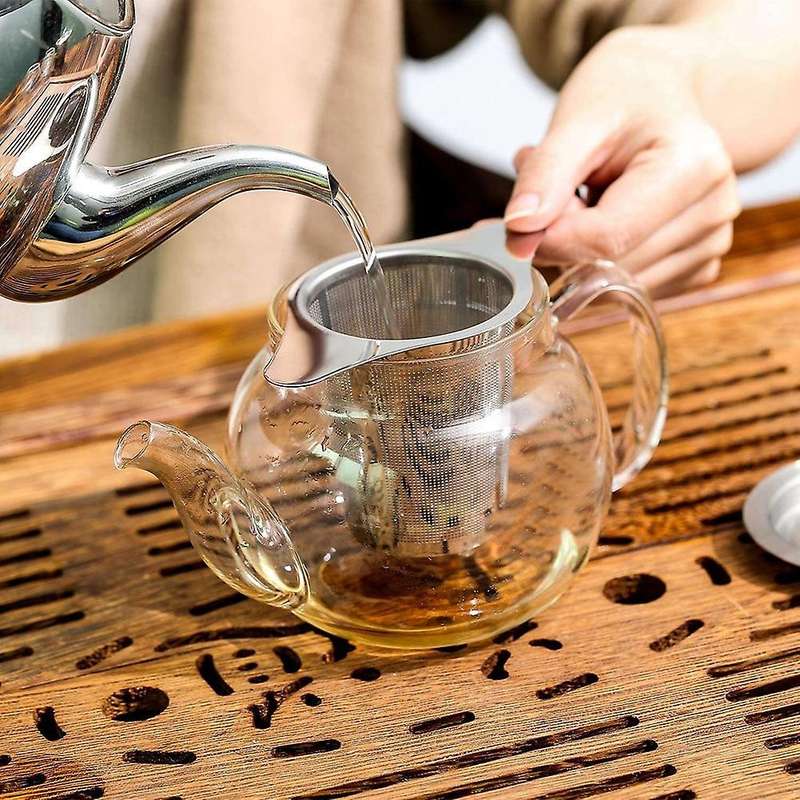 2x Premium Tea Strainer with Lid and Double Handle, Stainless Steel