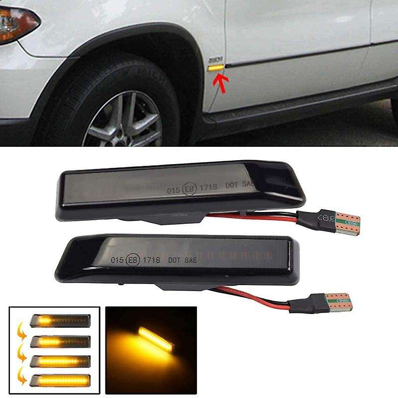 Smoke Lens Dynamic Side Marker Repeater Indicator Light For-bmw X5