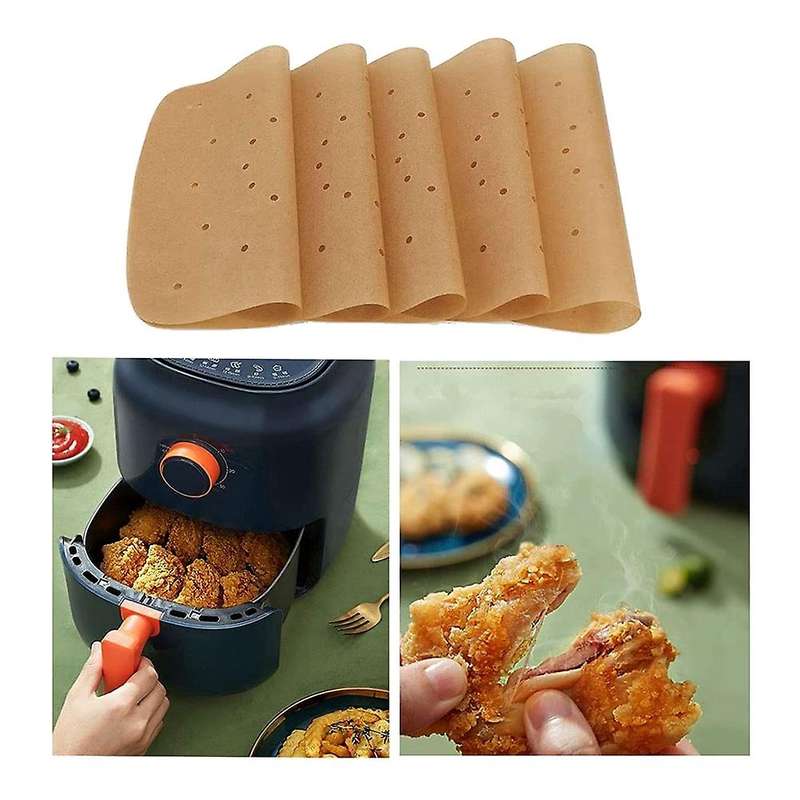 200pcs 8.5inch Perforated Parchment Paper for Air Fryer Liners Sheets