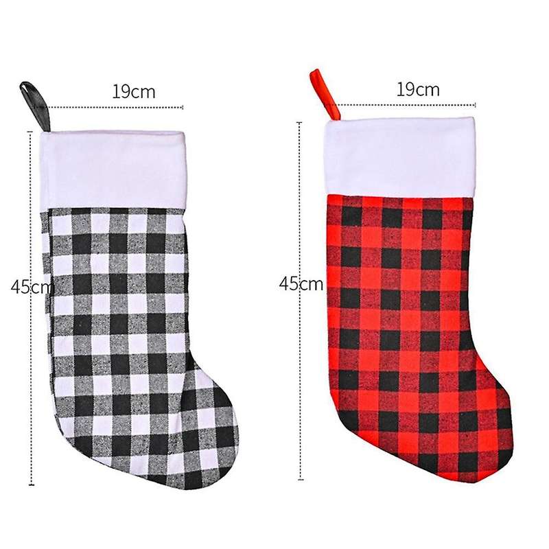 4 Pack Christmas Stocking for Party Decoration, L(red and Black)