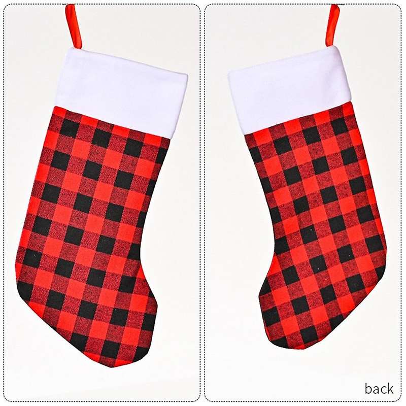 4 Pack Christmas Stocking for Party Decoration, L(red and Black)