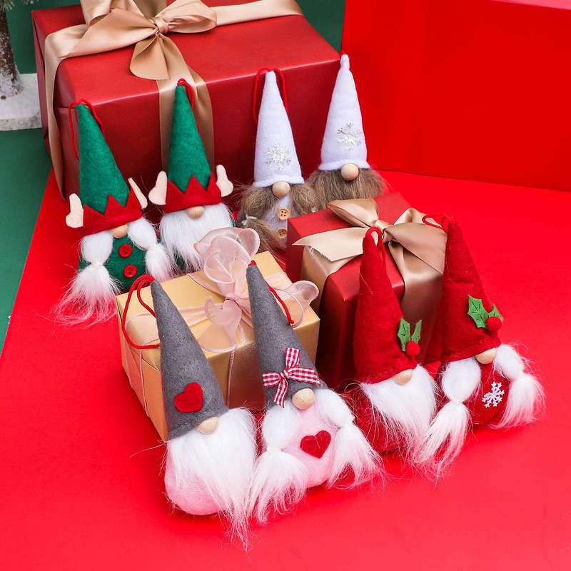 Christmas Tree Decorations Faceless Furry Doll Small Dwarf Pendant
