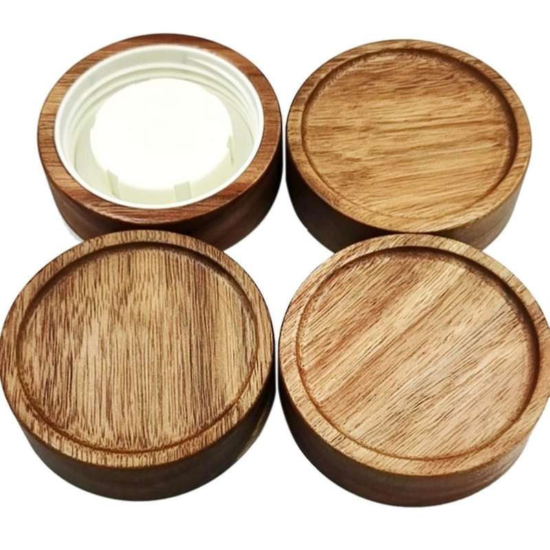 4 Mason Jar Lids Wide Mouth (acacia Wood) for Ball Jars Only