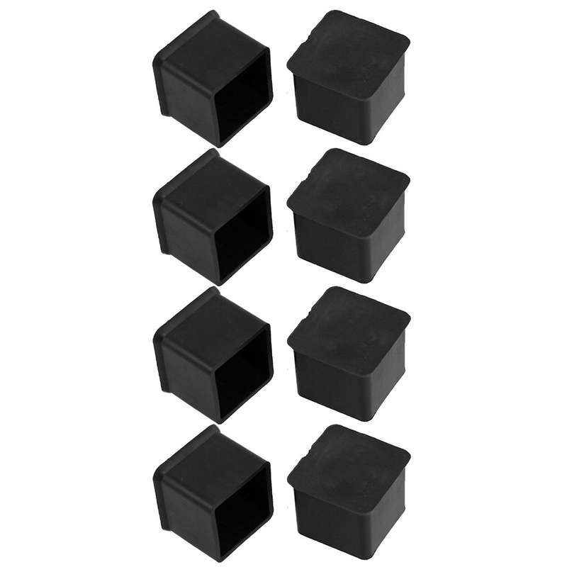 10 Pcs 1 Inch X 1 Inch Furniture Square Rubber Foot Covers Black