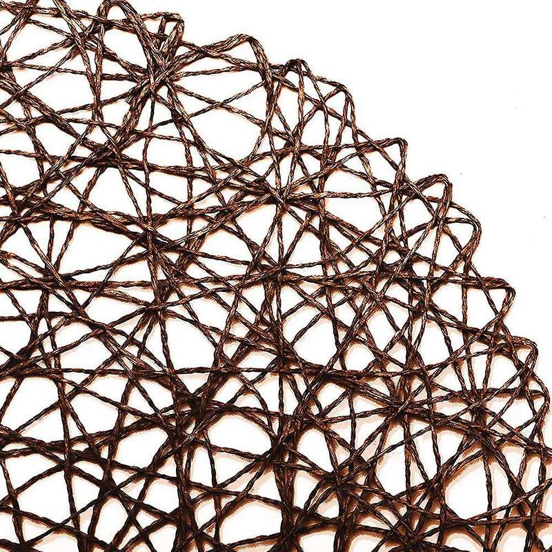 12 Pcs Round Paper Woven Rope Mesh Place Mats for Party Wedding