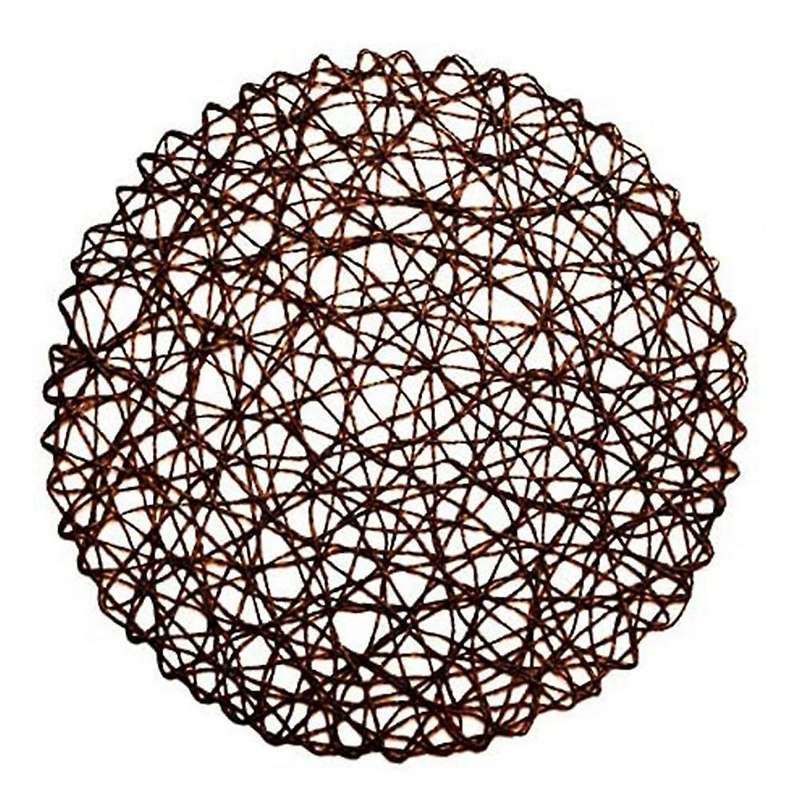 12 Pcs Round Paper Woven Rope Mesh Place Mats for Party Wedding