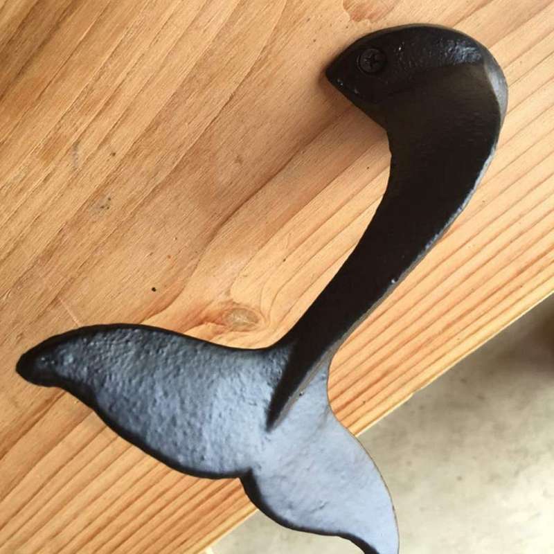 Whale Tail Decor Wall Hook with Screws (18x7x5cm/7x2.75x1.96inch)