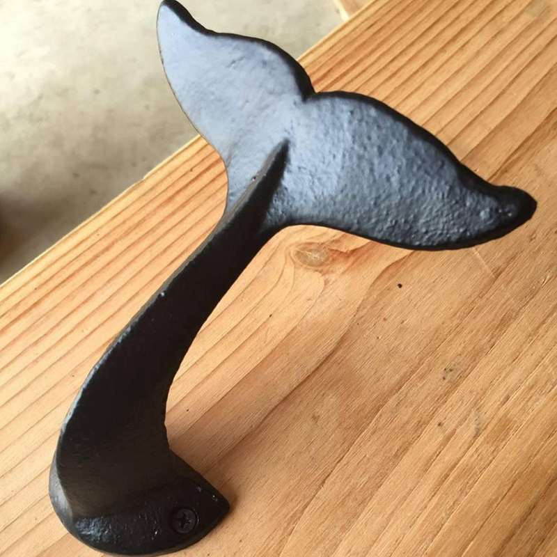 Whale Tail Decor Wall Hook with Screws (18x7x5cm/7x2.75x1.96inch)