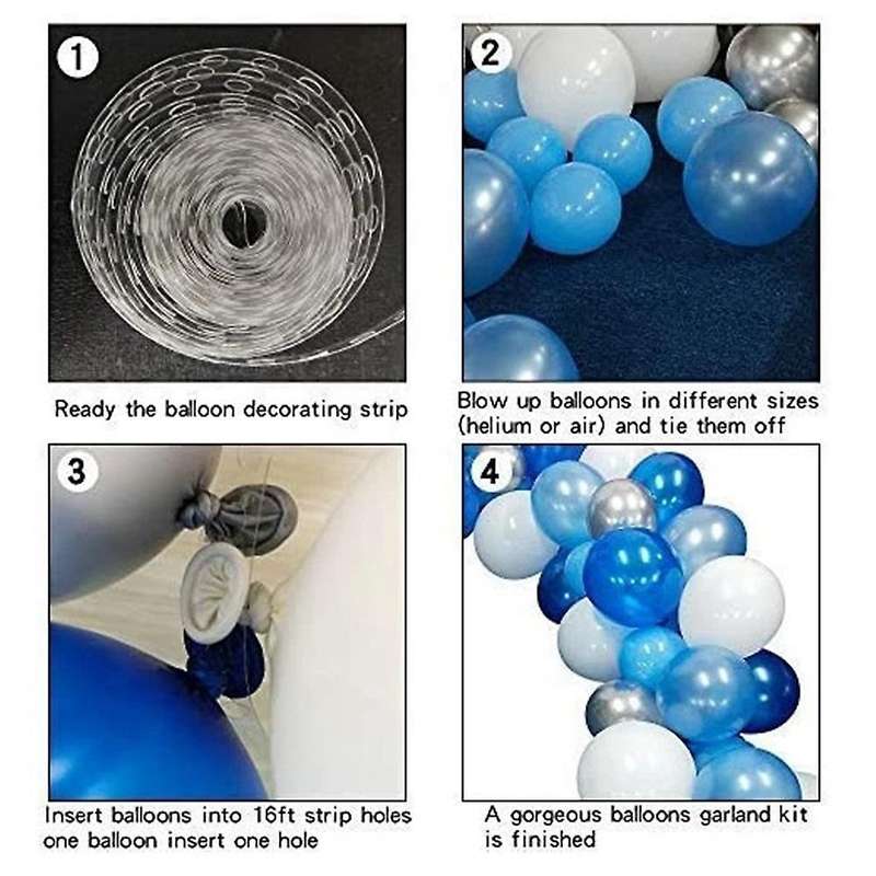 Blue Balloons Garland Set Arch Kit Wedding Party Baby Shower Balloon