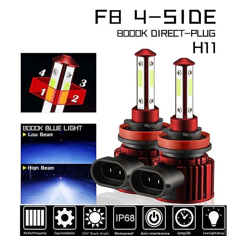 4-sides H8 H9 H11 Led Combo Head Light High/low Beam Bulb