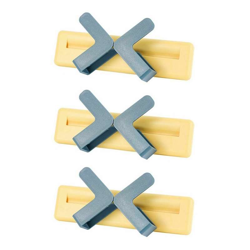 3 Pcs/set Pot Lid Holder Wall-mounted Hanging Storage Rack Yellow