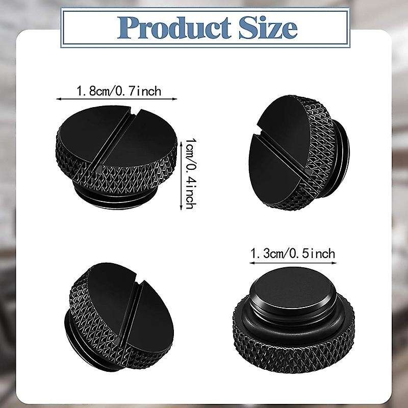 10 Pieces Black G 1/4 Inch Plug Fitting with O- Ring Water Stop Plug