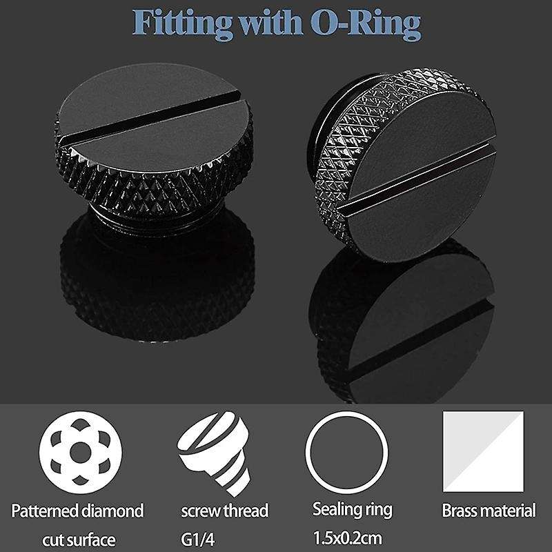 10 Pieces Black G 1/4 Inch Plug Fitting with O- Ring Water Stop Plug