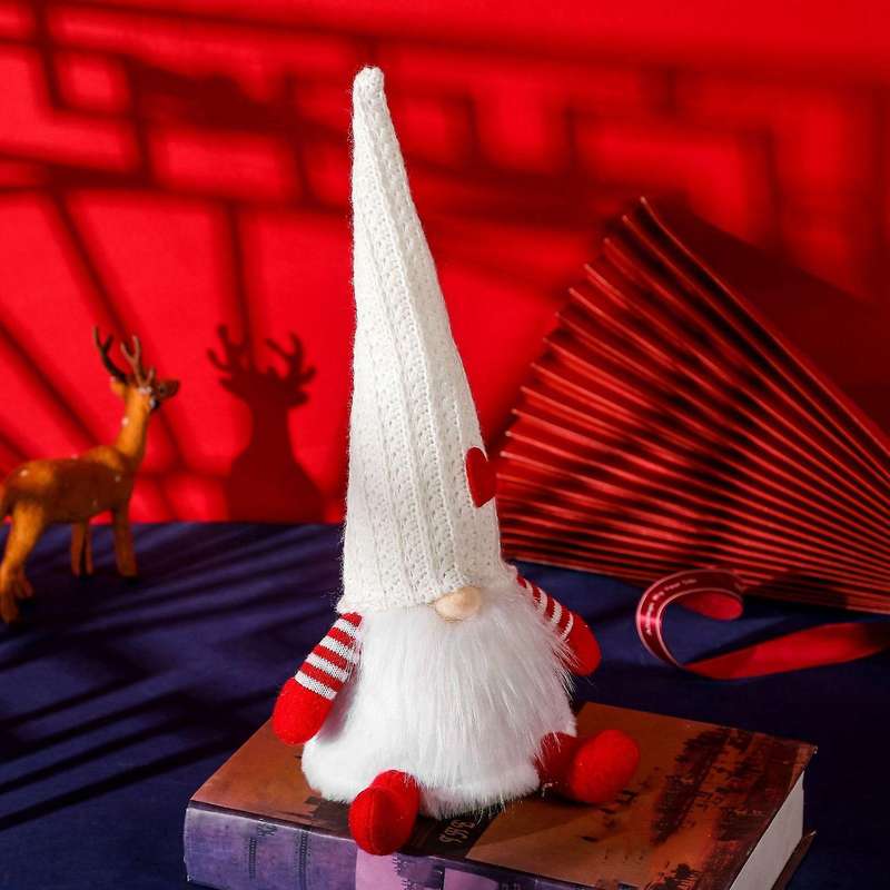 Faceless Glowing Dwarf Plush Doll Ornaments,new Year Gifts(red Hat)